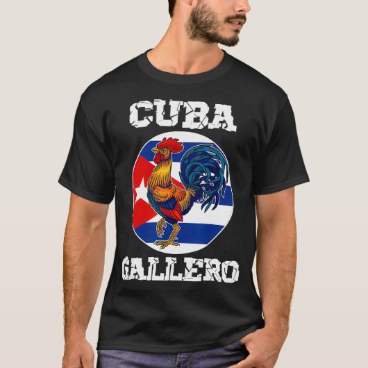 T-shirt Cockfighting de Cuba Gallero Cuban  (Devant)