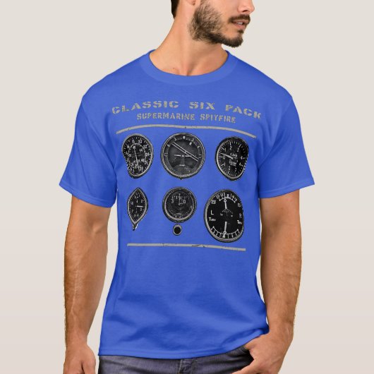 T-shirt Cockpit Instruments Six Pack Spitfire Avion 2ÈME G (Devant)