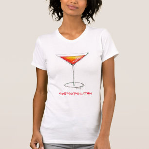 T-shirt Cocktail cosmopolite Boisson Mixte Rose Cosmo Verr