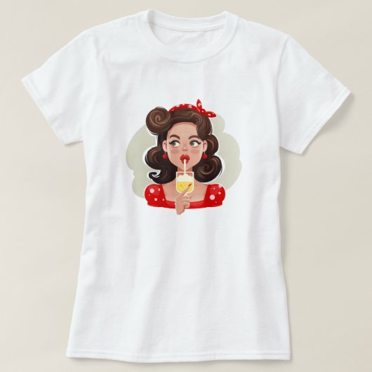 T-Shirt Cocktail Fille Cute Retro (Design devant)