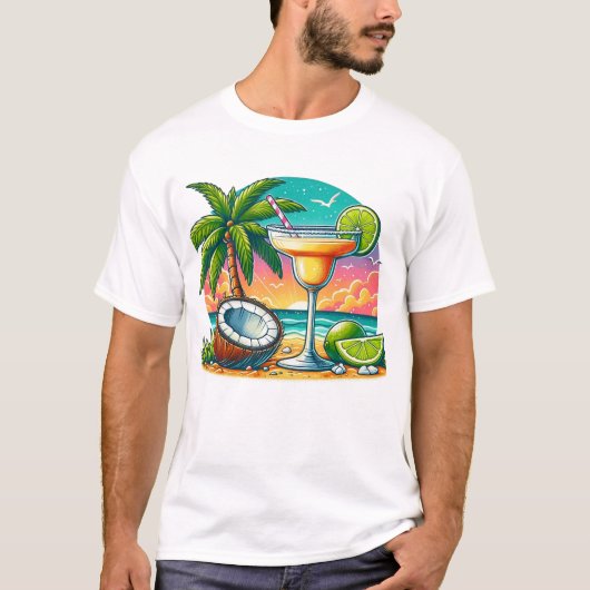T-shirt cocktail margarita illustration été (Devant)