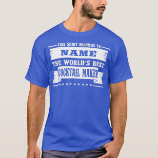 T-shirt Cocktail Mens Bar Personnalisé Boisson Pub Nig