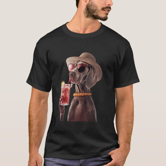 T-shirt Cocktail Weimaraner (Devant)