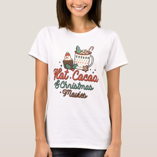 T-shirt Coco Chaud Et Films De Noël Rétro (Devant)