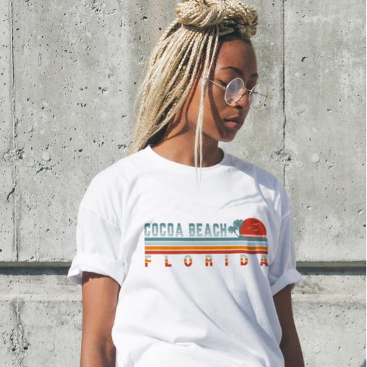 T-shirt Cocoa Beach Floride Retro Sunset Souvenirs 60s