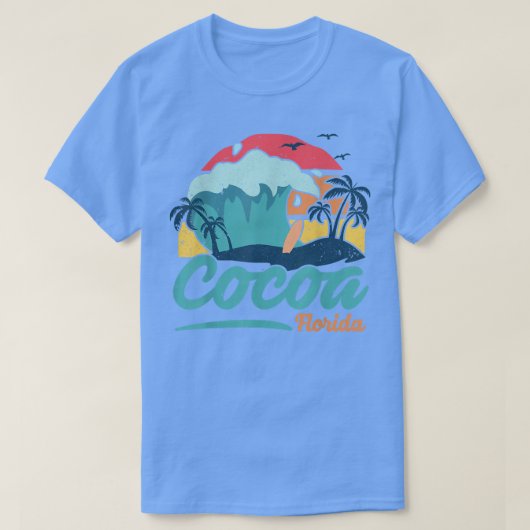 T-shirt Cocoa Florida Beach Summer Surf SunSet Palm Tre (Design devant)
