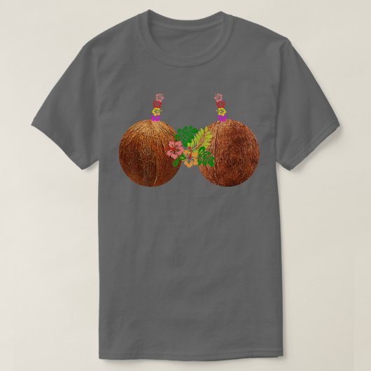 T-shirt Coconut Bra Hawaii Luau Costume Funny (Design devant)