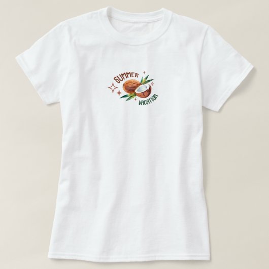 T-shirt coconut minimal tropical aesthetic summer (Design devant)