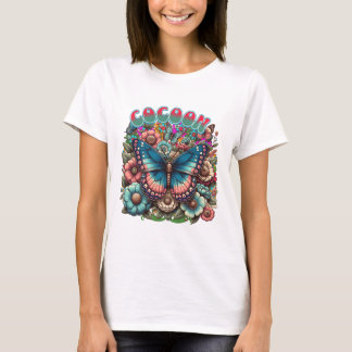 T-shirt Cocoon Butterfly Floral Transformation