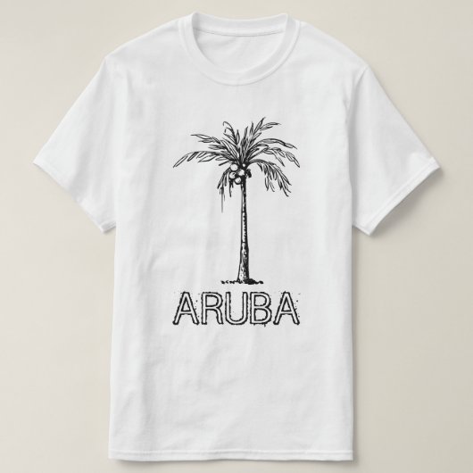 T-shirt Cocotier Aruba conception noir et blanc (Design devant)