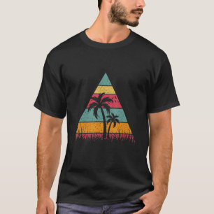 T-shirt Cocotier couché de soleil Vintage rétro Palm Tree