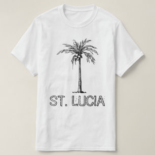 T-shirt Cocotier de Sainte-Lucie conception noir et blanc