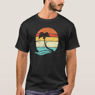 T-shirt Cocotiers Rétro Vintage Sunset Palm Beach pour H