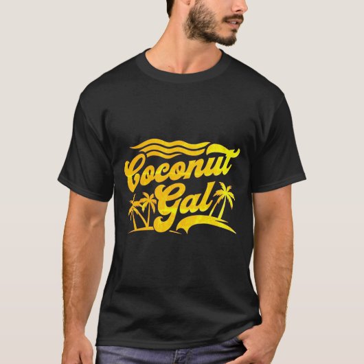 T-shirt Cocout Gal - Tropical Palm Tree Design été (Devant)