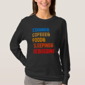 T-shirt Codage Café Aliments Dormir Programmateur C (Devant)