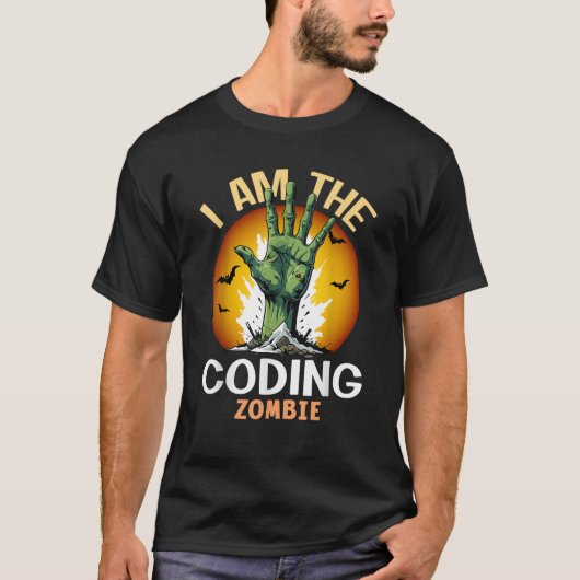 T-shirt Codage correspondant à l'Halloween Codage Zombie C (Devant)