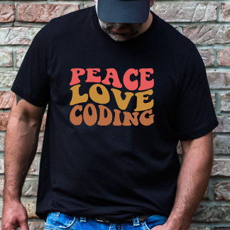 T-shirt Codage d'amour de paix rétro