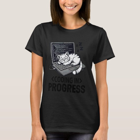 T-shirt Codage en cours Programmeur décontracté avec un ch (Devant)