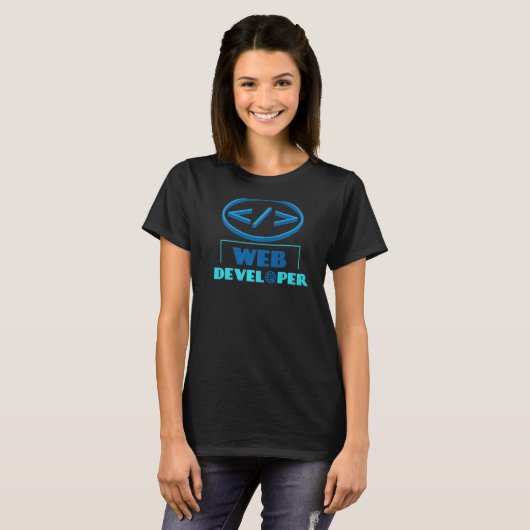 T-shirt Codage Htlm Syntaxe Fière Html Web Developer (Devant entier)
