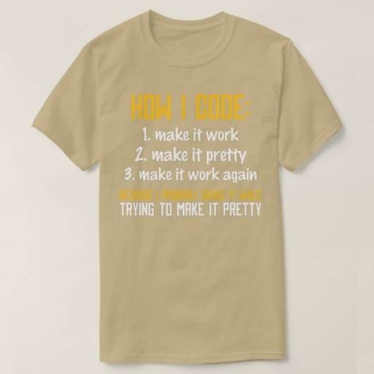 T-shirt Codage programmeur programmeur Coder (Design devant)