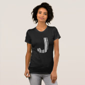 T-shirt CODE À BARRES DE LA LETTRE J Premier motif de code (Devant entier)