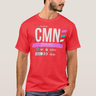 T-shirt Code aéroport de Casablanca CMN Étiquette de bagag