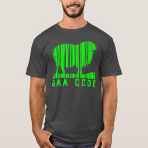 T-shirt Code Baa Code à barres Agneau à mouton Agriculture