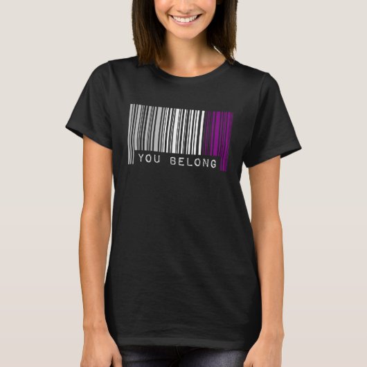 T-shirt Code-Barre Asexuel Fierté Vous Appartenez Ally mig (Devant)