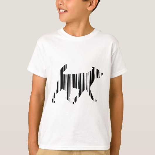 T-shirt CODE BARRE CHIEN Conception de motif de code-barre (Devant)