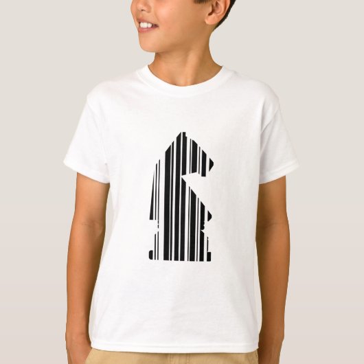 T-shirt Code barre de motif de pièce d'échecs CHEVALIER De (Devant)