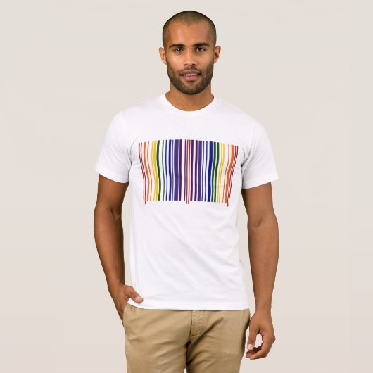 T-shirt Code barre double arc-en-ciel (Devant entier)