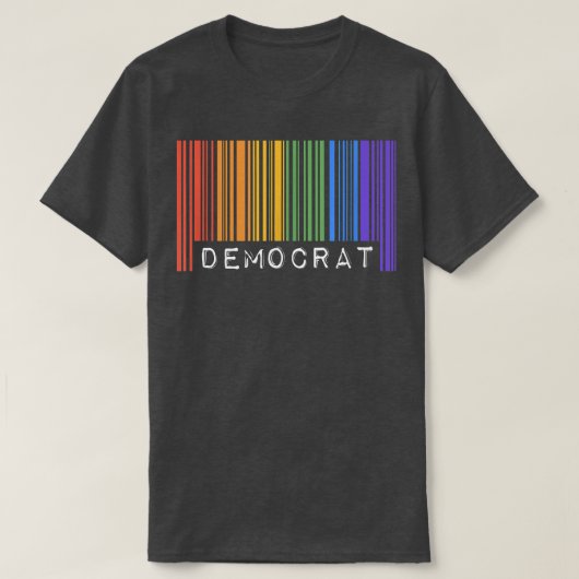 T-shirt Code barre du Gay pride démocrate Queer Rainbow LG (Design devant)
