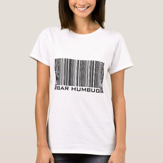 T-shirt Code barre Humbug (Bah Humbug) anti-Noël (Devant)