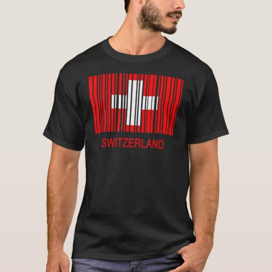 T-shirt Code barre indicateur Suisse (Devant)