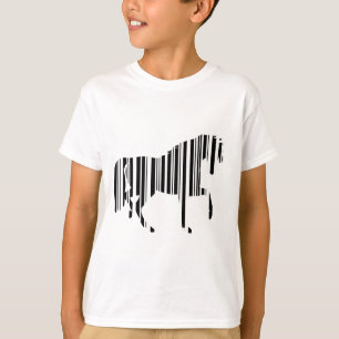 T-shirt Code-barres CHEVAL Motif de code-barres zèbre Desi