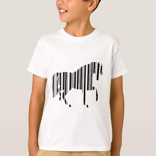 T-shirt Code-barres CHEVAL Motif de code-barres zèbre Desi (Devant)