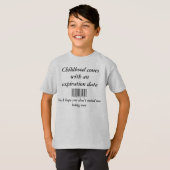 T-shirt code barres, cônes d'enfance avec un dat (Devant entier)