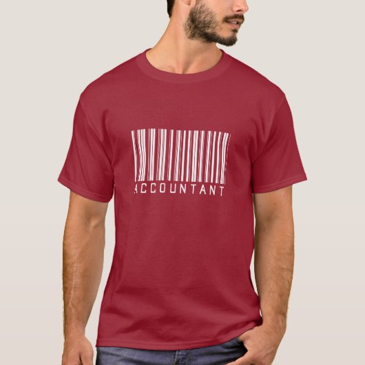 T-shirt Code barres de comptable (Devant)