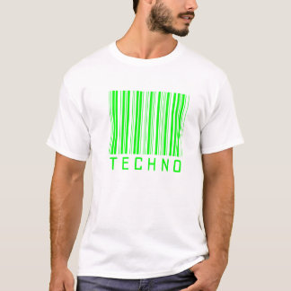 T-shirt code barres de musique de techno