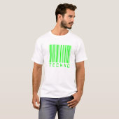 T-shirt code barres de musique de techno (Devant entier)