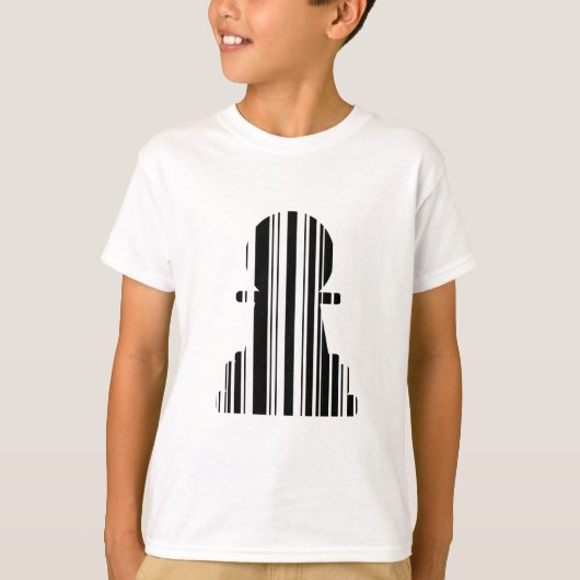 T-shirt Code-barres de pion Motif de pièce d'échecs Design (Devant)