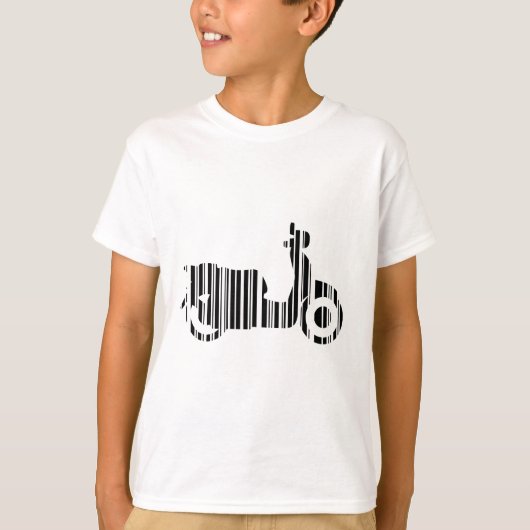 T-shirt Code-barres de scooter Design de motif de code-bar (Devant)