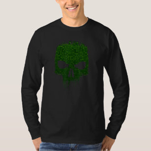 T-shirt Code binaire Programmeur d'ordinateur de crâne Dév