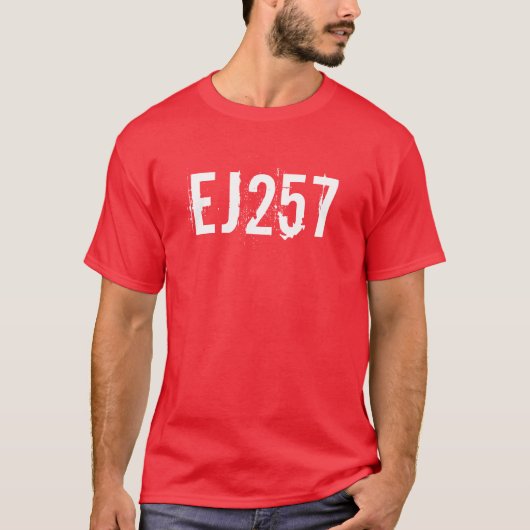 T-shirt Code blanc léger de moteur de STI EJ257 (Devant)