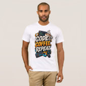 T-shirt Code Café Répéter (Devant entier)