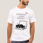 T-shirt Code Café Répéter Chat (Devant)