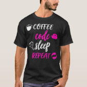 T-shirt Code de café de codeur Médicale pour femmes Répéti (Devant)