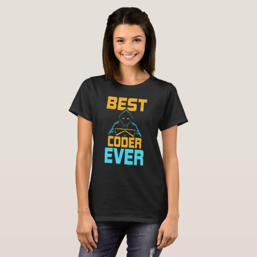 T-shirt Code de codage de programmation de meilleur codeur (Devant entier)