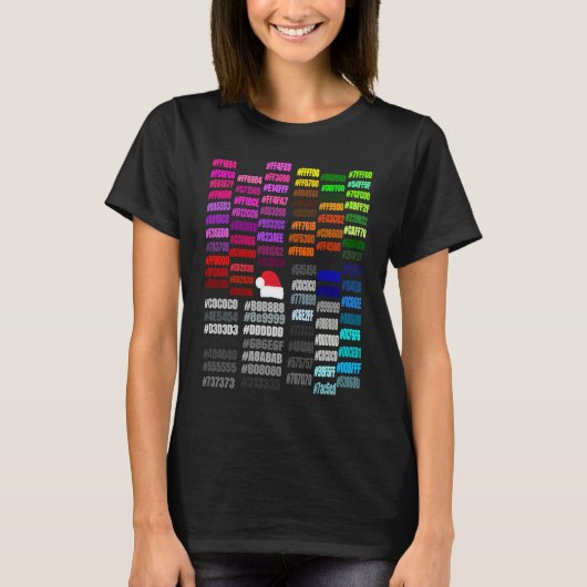 T-shirt Code de couleur hexadécimal pour les concepteurs d (Devant)
