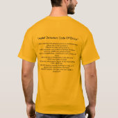 T-shirt "Code de déontologie de détecteurs de métaux " (Dos)
